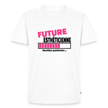 future esthéticienne - T-shirt Premium bio Homme - blanc - Devant - Nico (187cm)