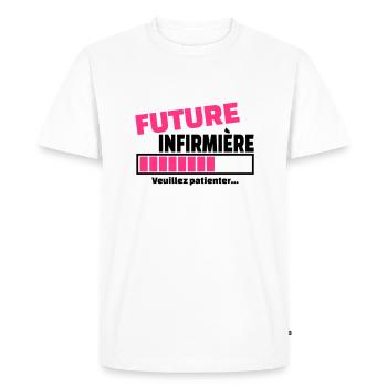 future infirmière - T-shirt Premium bio Homme - blanc - Devant - Nico (187cm)