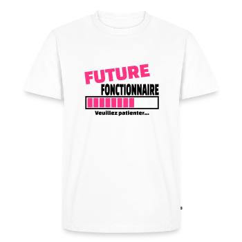 future fonctionnaire - T-shirt Premium bio Homme - blanc - Devant - Nico (187cm)