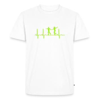 West Coast Swing Heartbeat WCS Westie Dancing - Men's Premium Organic T-Shirt - white - Front - Nico (187cm)