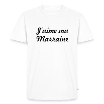 J'aime ma Marraine - T-shirt Premium bio Homme - blanc - Devant - Nico (187cm)