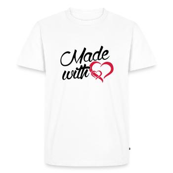 Faite avec coeur - bébé - - T-shirt Premium bio Homme - blanc - Devant - Nico (187cm)