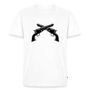 Pistolets Croisés / Colts Croisés (2c) - T-shirt Premium bio Homme - blanc - Devant - Nico (187cm)