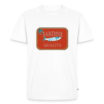 BOÎTE DE SARDINES DE QUALITÉ - T-shirt Premium bio Homme - blanc - Devant - Nico (187cm)
