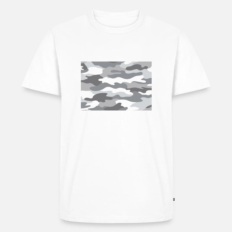 Schnee Camo - Männer Premium Bio T-Shirt - Weiß