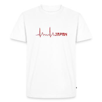 Japon lettrage Nihon EKG battement de coeur - 日本 - T-shirt Premium bio Homme - blanc - Devant - Nico (187cm)