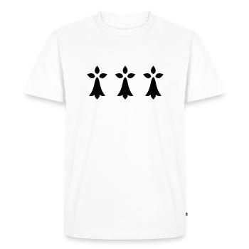 Hermine bretonne - T-shirt Premium bio Homme - blanc - Devant - Nico (187cm)