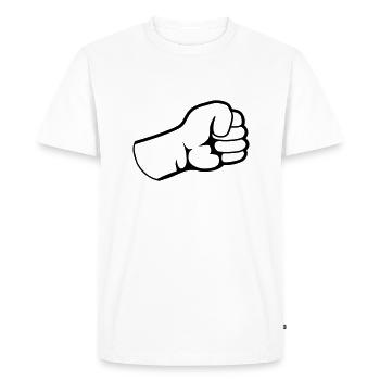 Design Poings ensoutenés - T-shirt Premium bio Homme - blanc - Devant - Nico (187cm)