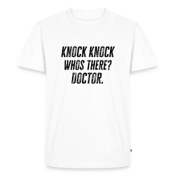 DOCTORS: Knock Knock Doctor - T-shirt Premium bio Homme - blanc - Devant - Nico (187cm)