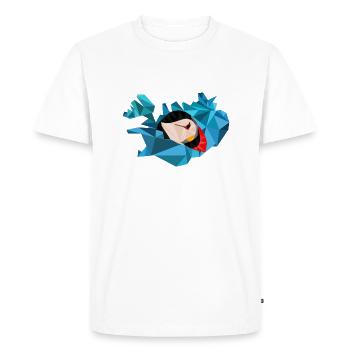 Iceland map - Puffin - map - geometric - Men's Premium Organic T-Shirt - white - Front - Nico (187cm)