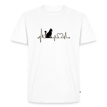Chat chats chaton miaulement chats pussycat baiser patte - T-shirt Premium bio Homme - blanc - Devant - Nico (187cm)