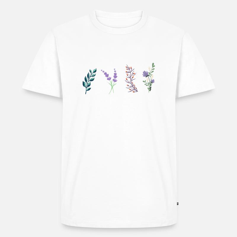 Frühlingsblumen Geschenkidee - Männer Premium Bio T-Shirt - Weiß