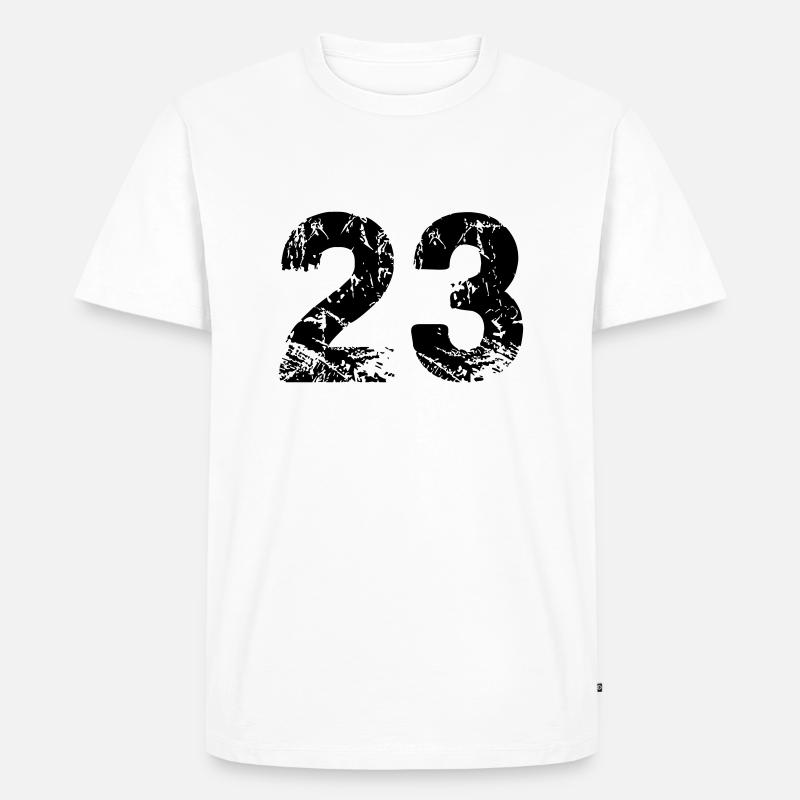23 - Männer Premium Bio T-Shirt - Weiß