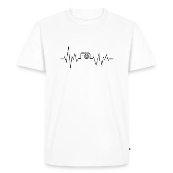 Battement de cœur de la caméra - T-shirt Premium bio Homme - blanc - Devant - Nico (187cm)