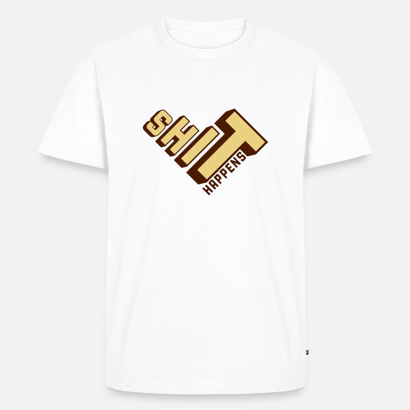 Shit happens Haufen machen - Männer Premium Bio T-Shirt - Weiß