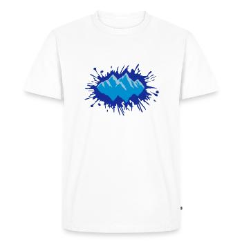 Drop mountains landscape splash of paint - Men's Premium Organic T-Shirt - white - Front - Nico (187cm)