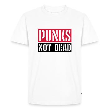 punks pas mort citation - T-shirt Premium bio Homme - blanc - Devant - Nico (187cm)