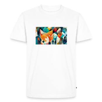 Fox Faces - Abstract Animal Species - Men's Premium Organic T-Shirt - white - Front - Nico (187cm)