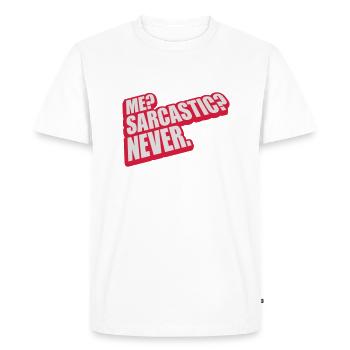 moi sarcastique ne cite jamais - T-shirt Premium bio Homme - blanc - Devant - Nico (187cm)