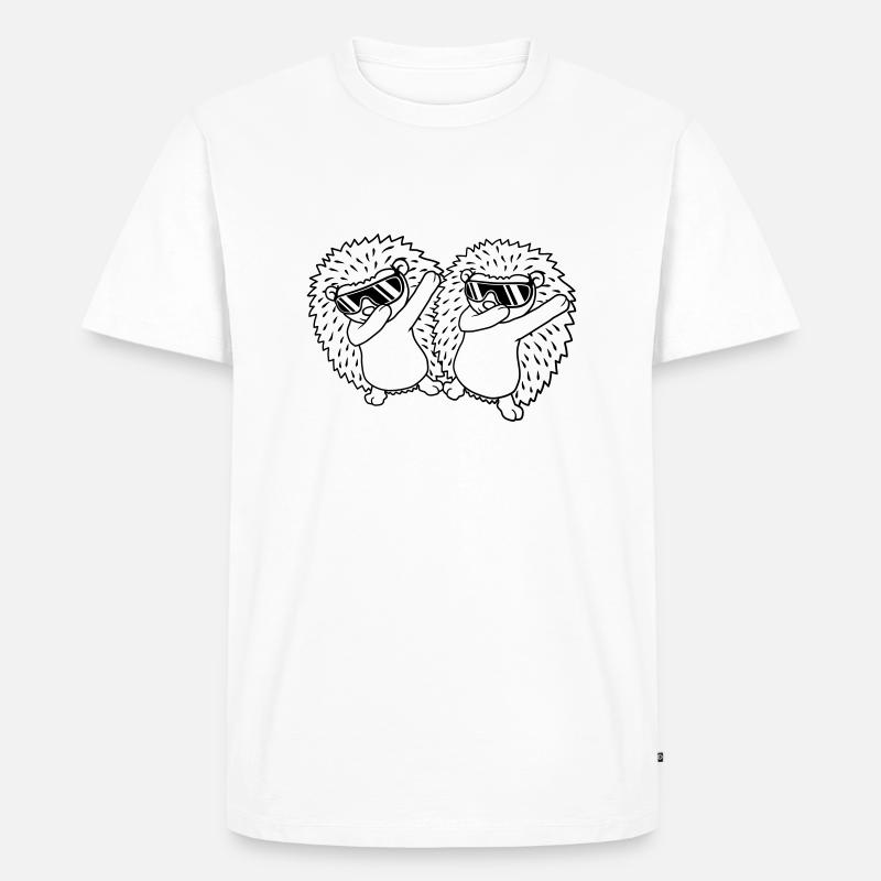 Team 2 dabbing Igel - Männer Premium Bio T-Shirt - Weiß