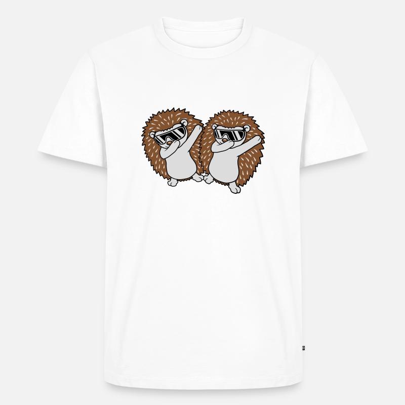 2 dabbing Igel Freunde - Männer Premium Bio T-Shirt - Weiß
