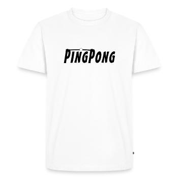 Pingpong - Men's Premium Organic T-Shirt - white - Front - Nico (187cm)
