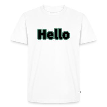 Hello - Men's Premium Organic T-Shirt - white - Front - Nico (187cm)