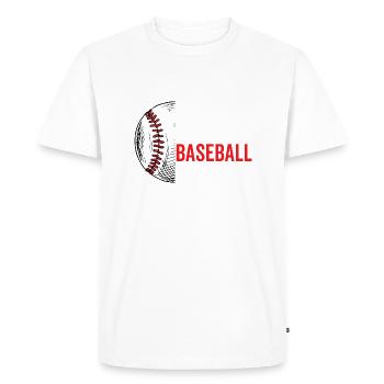 Manger dormir Baseball Répéter - T-shirt Premium bio Homme - blanc - Devant - Nico (187cm)