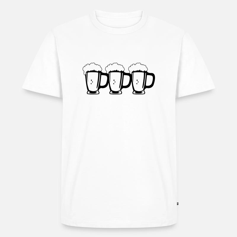 Biergläser - Männer Premium Bio T-Shirt - Weiß