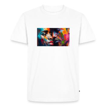 Two faces in a rainbow - Men's Premium Organic T-Shirt - white - Front - Nico (187cm)