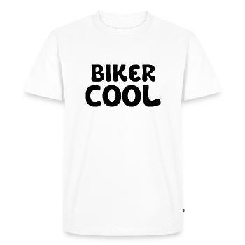 biker cool - T-shirt Premium bio Homme - blanc - Devant - Nico (187cm)