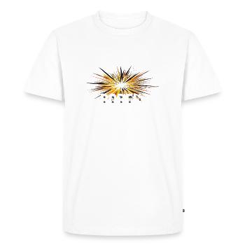 L’ÉTOILE EXPLOSIVE BABELI - T-shirt Premium bio Homme - blanc - Devant - Nico (187cm)