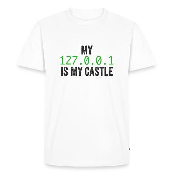 My 127.0.0.0.1 Is My Castle - T-shirt Premium bio Homme - blanc - Devant - Nico (187cm)