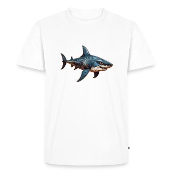 Adinkra Shark 4 - T-shirt Premium bio Homme - blanc - Devant - Nico (187cm)