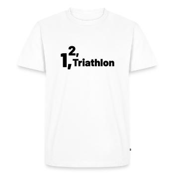 1 2 Triathlon - T-shirt Premium bio Homme - blanc - Devant - Nico (187cm)