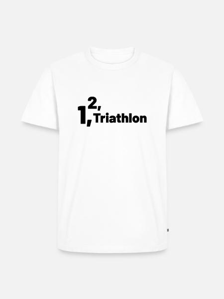 1 2 Triathlon - Men's Premium Organic T-Shirt - white