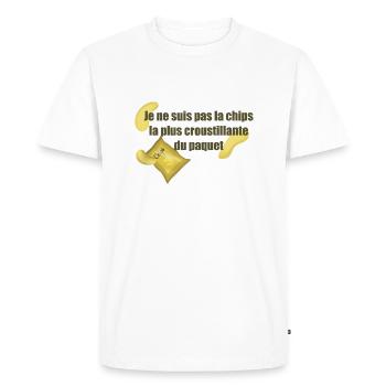 Chips - T-shirt Premium bio Homme - blanc - Devant - Nico (187cm)