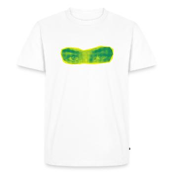80s Style Neon Eyes Yellow & Green - Men's Premium Organic T-Shirt - white - Front - Nico (187cm)