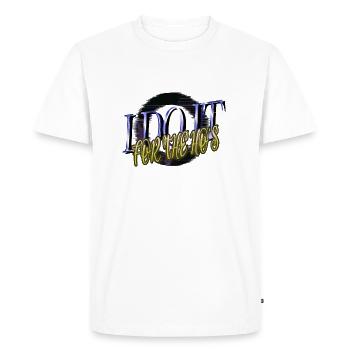 Humour Cool dinosaure Fan cadeau Dino vélo lune - T-shirt Premium bio Homme - blanc - Devant - Nico (187cm)