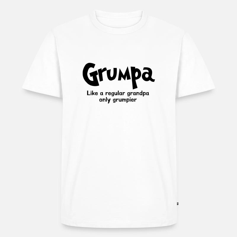 Grumpa - Männer Premium Bio T-Shirt - Weiß