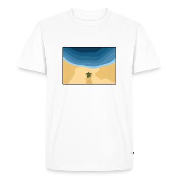 Beach image turtle on its way to the water - Men's Premium Organic T-Shirt - white - Front - Nico (187cm)