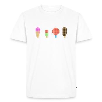 Pixel Eis - Retro Eiscreme - T-shirt Premium bio Homme - blanc - Devant - Nico (187cm)