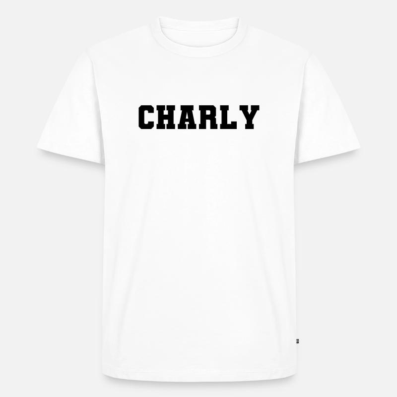 Name - Charly - Männer Premium Bio T-Shirt - Weiß