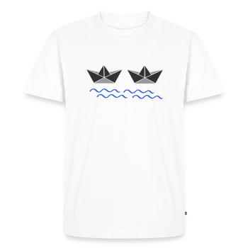 Bateaux en papier 02 - T-shirt Premium bio Homme - blanc - Devant - Nico (187cm)