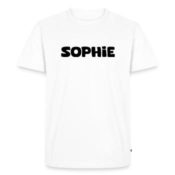 Nom - Sophie - T-shirt Premium bio Homme - blanc - Devant - Nico (187cm)