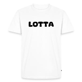Nom - Lotta - T-shirt Premium bio Homme - blanc - Devant - Nico (187cm)