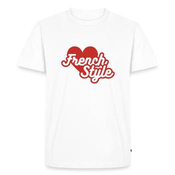 Le style français - T-shirt Premium bio Homme - blanc - Devant - Nico (187cm)