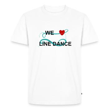 We love linedance - Men's Premium Organic T-Shirt - white - Front - Nico (187cm)