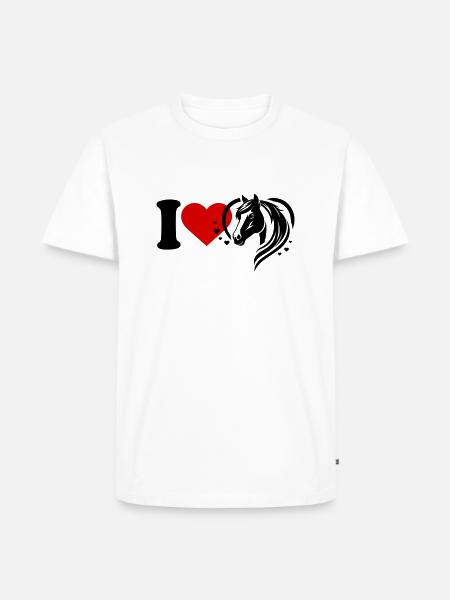I love horses - Men's Premium Organic T-Shirt - white