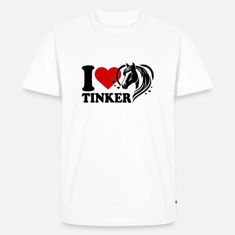 I love Pferd Tinker - Männer Premium Bio T-Shirt - Weiß